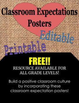 Preview of *Editable & Printable: Classroom Expectations Posters