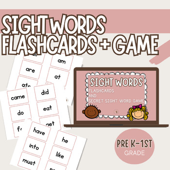 Preview of Editable Sight Word Flashcards + Digital Game