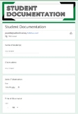 {Editable} Student Documentation Google Form