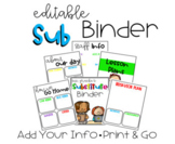 *Editable* Substitute Binder / Emergency Sub Folder