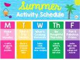 *Editable* Summer Schedule, Weekly Planner, Daily Checklist & Bucket List