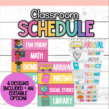 Preview of Editable Visual Classroom Schedule