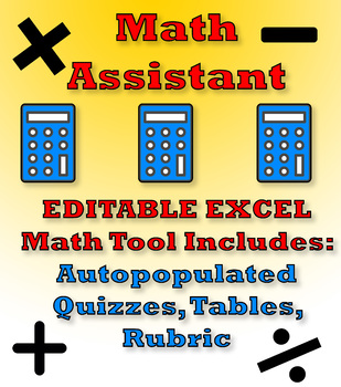 Preview of Math Assistant (Editable in Excel)