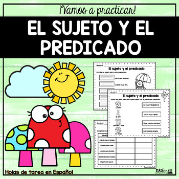 Preview of  El sujeto y el predicado | Spanish worksheets