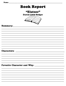 “Elatsoe” BOOK REPORT WORKSHEET by Northeast Education | TPT