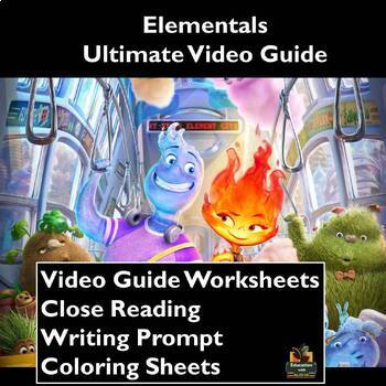 Preview of 'Elementals'  Movie Guide: Worksheets, Reading, Coloring & more!