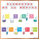 "Elementos de la Música" Bulletin Board in Spanish (Elemen