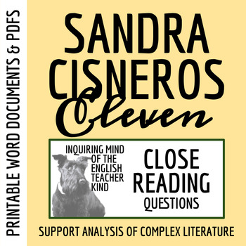 Preview of "Eleven" by Sandra Cisneros Close Reading Worksheet (Printable)