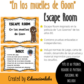 Preview of "En los muelles de Goon" Escape Room in Spanish