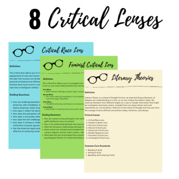 Preview of ***Encourage and Engage Your Students Using 8 Critical Lenses***
