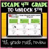  End of Year 4th Grade Math Review Practice Digital Escape