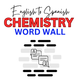 **English to Spanish** Chemistry Vocabulary Word Wall