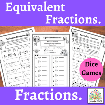 Preview of  Equivalent Fractions  Dice Games
