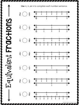 equivalent fractions worksheets 3 nf comparing fractions on a number line