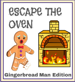 Preview of {Escape Room} Gingerbread Man Escape the Oven - Math Review Game Activity Winter