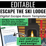 "Escape the Ski Lodge" Digital Escape Room Template | EDITABLE