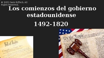Preview of (Español) Beginnings of American Government PowerPoint in Spanish!
