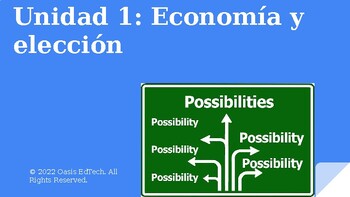 Preview of (Español) Economics: Scarcity and Choice PowerPoint 