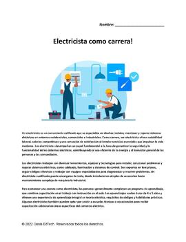 Preview of (Español) Electrician Careers Exploration Worksheet