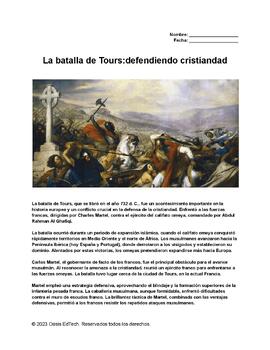 Preview of (Español) The Battle of Tours: Defending Christendom Worksheet