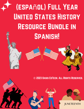 Preview of (Español) FULL Year United States History Resource Bundle in Spanish!