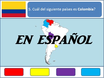 Preview of [Español] Powerpoint Game: South American Geography