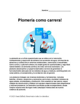 Preview of (Español) Plumbing Careers Exploration Worksheet!