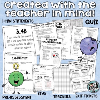 Estimating Sums Differences quiz worksheets and more 3rd grade