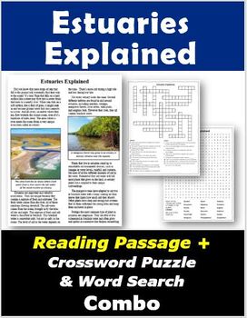 Preview of "Estuaries Explained" Reading Passage & Puzzle Combo