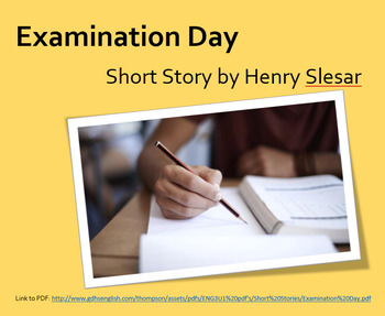 Preview of "Examination Day" Short Story Reading Comprehension & Questions