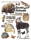 "Exotic Animals" Cursive Penmanship A-Z