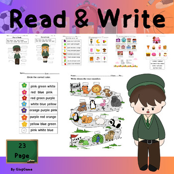 Preview of "Exploring the World of Words: Beginner Reading and Writing Practice Sheets"