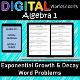 ⭐Exponential Growth & Decay Word Problems Digital Workshee