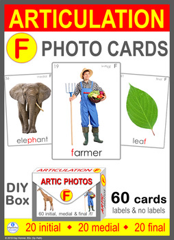 Preview of */F/ Articulation 60 Photo Flash Cards : Speech Therapy