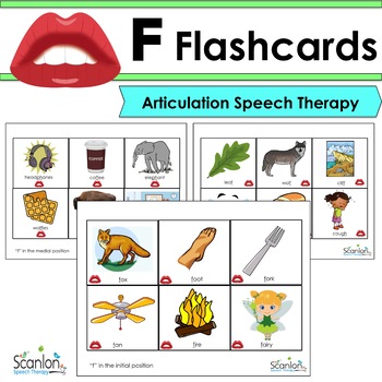 Articulation F Sound Illustrated Pictures Flash Cards Super Duper Vocabulary ESL 