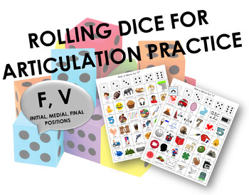 Preview of "F" & "V" Articulation | Roll a Word for SPEECH THERAPY (NO PREP)