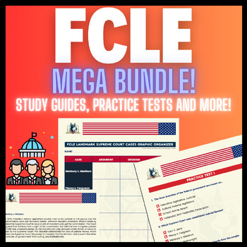 Preview of FCLE Florida Civic Literacy Exam | MEGA-BUNDLE! | STUDY GUIDES AND MORE!