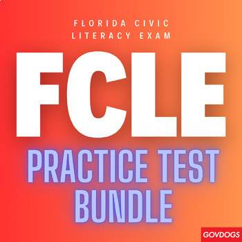 Preview of (FCLE) Florida Civic Literacy Exam Practice Test BUNDLE! Complete Study Guide
