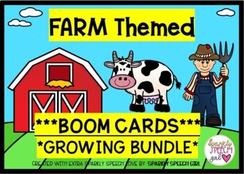 Preview of Farm Themed Boom Cards GROWING BUNDLE for Speech Therapy