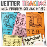 Letter Tracing and Alphabet Letter Maze Task Cards