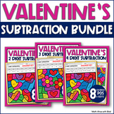 Valentine's Color by Code Sheets BUNDLE for Subtraction 2 