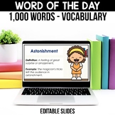 ⭐⭐⭐ FLASH DEAL 1,000+ Word of the Day Vocabulary Editable 