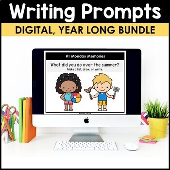 Preview of 1st Grade Morning Work Journal Writing Prompts with Word Bank Opinion Narrative