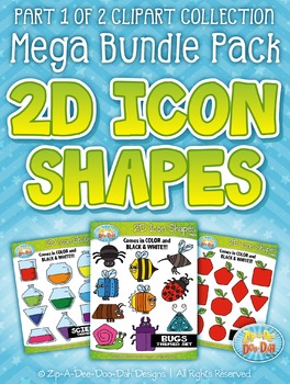 Preview of 2D Icon Shapes Clipart Mega Bundle Part 1 {Zip-A-Dee-Doo-Dah Designs}