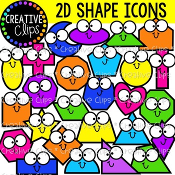 Preview of 2D Shape Bud Icons  {Shape Clipart}
