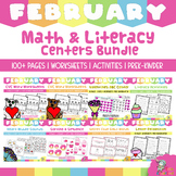 {FLASH DEAL 30% OFF} February Math and Literacy Centers Me