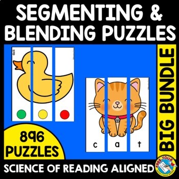 Preview of SCIENCE OF READING WORD MAPPING SEGMENTING & BLENDING PHONEME GRAPHEME PUZZLES