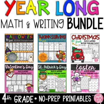 Preview of 4th Grade Math Worksheets Bundle