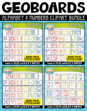 Alphabet Letters & Numbers Geoboards Clipart Mega Bundle