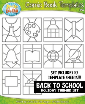 Preview of Back To School Comic Book Strip Templates {Zip-A-Dee-Doo-Dah Designs}